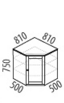 860 Rohová skříňka - hluboká