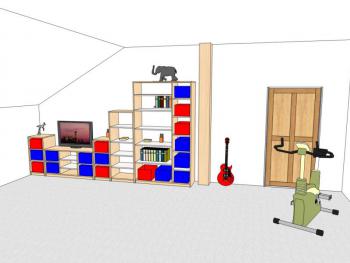 Dětský pokoj z lamina č.108 regály