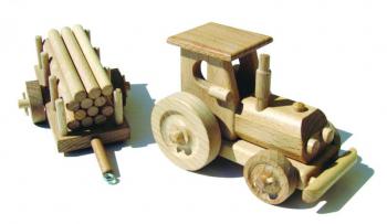 DŘEVĚNÝ Traktor s vlečkou - malý TSV 71