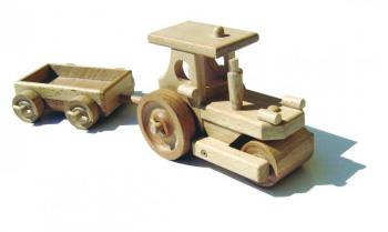 DŘEVĚNÝ Parní válec s vozíkem TSV 70