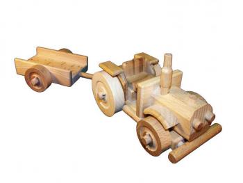 DŘEVĚNÝ Traktor s vlečkou krátký TSV 87