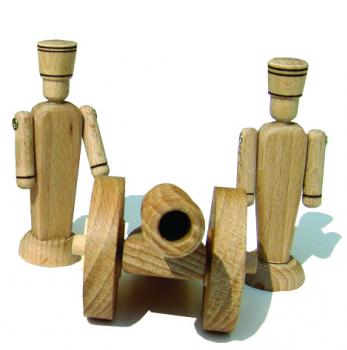 DŘEVĚNÉ Dělo 1ks + vojáček 2ks DV50