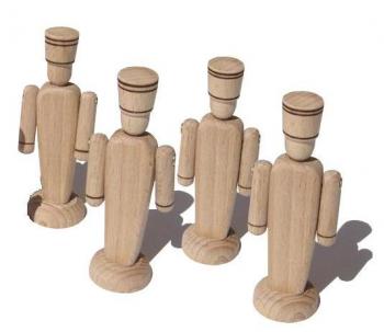 DŘEVĚNÝ Vojáček Soldaten 4St  DV52