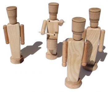 DŘEVĚNÝ Vojáček 3ks + bubeník 1ks DV53